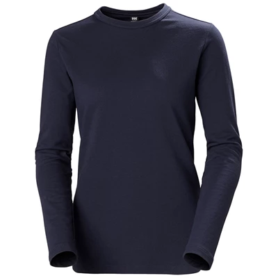 Chemises Helly Hansen W North Sea Long Sleeve Femme Bleu Marine | 9734-UPCNJ