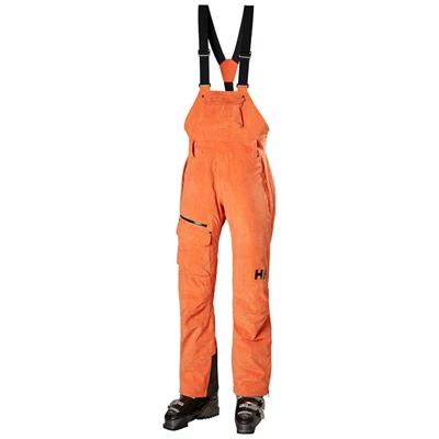 Pantalons De Ski Helly Hansen W Powderqueen Bib Femme Orange Rouge | 3501-QVCIG