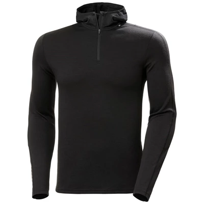 Sweats Helly Hansen Lifa Merino Legere Encapuchonné Homme Noir | 1907-XZANC