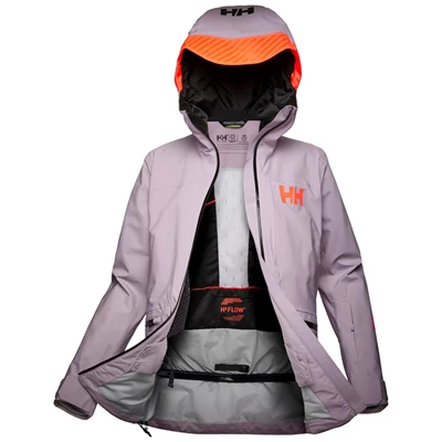 Vestes De Ski Helly Hansen W Powderqueen Infinity Femme Grise Violette | 6741-NRDUM