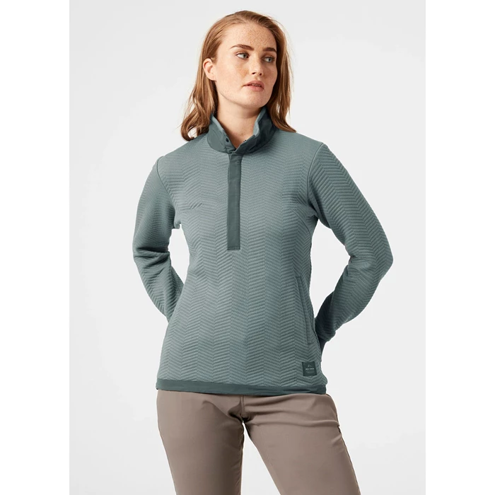 Chandails Helly Hansen W Lillo Snap Pullover Femme Grise | 0814-NYPZK