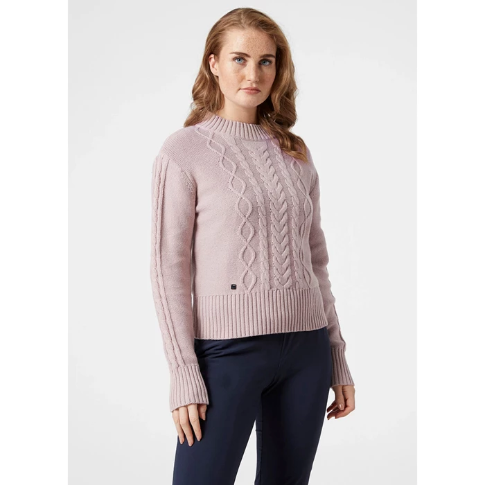 Chandails Helly Hansen W Siren Cable Knit Femme Grise | 2341-NIZYU