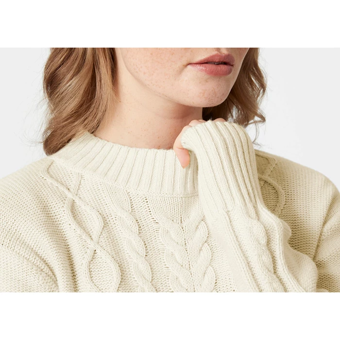 Chandails Helly Hansen W Siren Cable Knit Femme Blanche | 8034-EFSBM