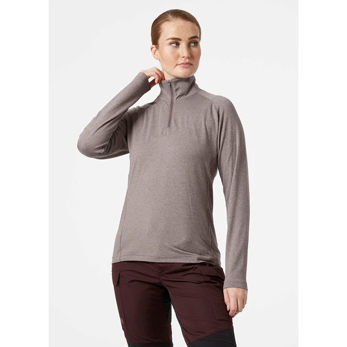 Couches Intermédiaires Actives Helly Hansen W Verglas 1/2 Zip Up Femme Grise Marron | 4617-YRTGB