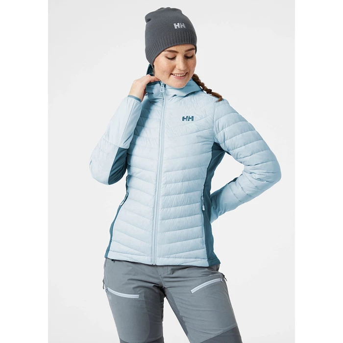 Couches Intermédiaires Helly Hansen W Verglas Encapuchonné Hybrid Femme Grise Bleu | 0137-LYWSZ