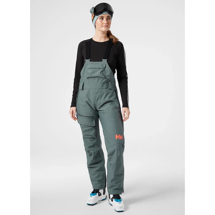 Pantalons De Ski Helly Hansen W Powderqueen Bib Femme Grise | 3945-POFKA