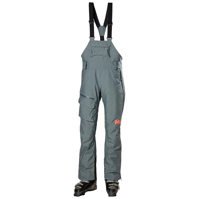 Pantalons De Ski Helly Hansen W Powderqueen Bib Femme Grise | 3945-POFKA