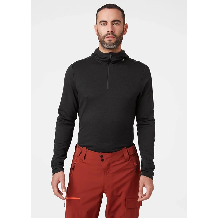 Sweats Helly Hansen Lifa Merino Legere Encapuchonné Homme Noir | 1907-XZANC