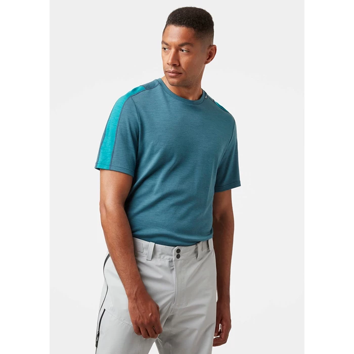 T Chemises Helly Hansen Lifa Merino Legere Homme Turquoise | 6741-TBYLU