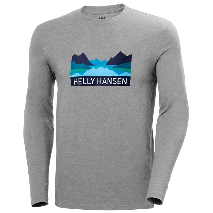 T Chemises Helly Hansen Nord Graphic Longsleeve Tshir Homme Grise | 4207-SFPEY