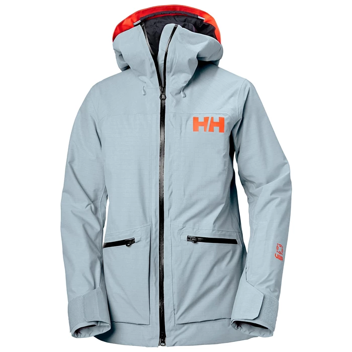 Vestes De Ski Helly Hansen W Powderqueen 3.0 Femme Bleu Grise | 0823-XELCT