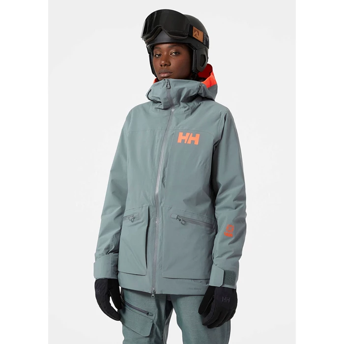 Vestes De Ski Helly Hansen W Powderqueen Infinity Femme Grise | 6481-KGQVP