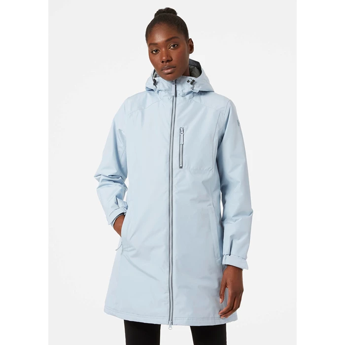 Vestes Parkas Helly Hansen W Long Belfast D'hiver Femme Grise Bleu | 4587-NAHRE